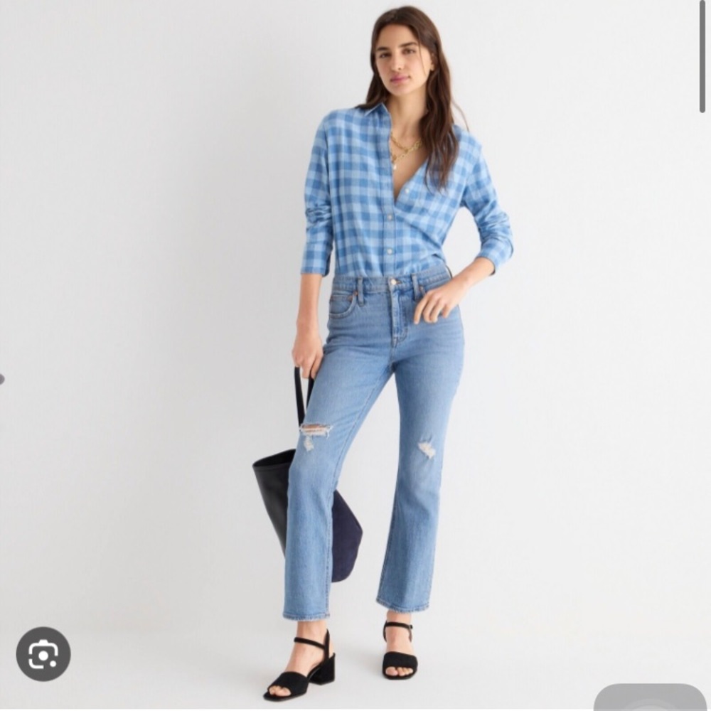 J.Crew Tall 9'' demi-boot crop jean in Rocky Shore wash 26 Tall